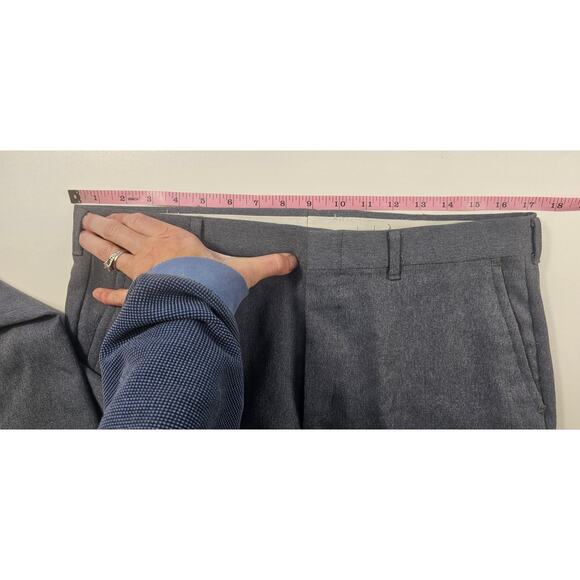 34x29 Unbranded Dress Pant grey Polyester Blend Flat Front EUC vintage USA made - Picture 7 of 8
